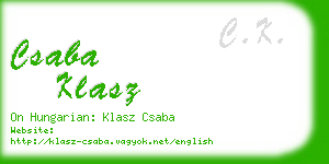 csaba klasz business card
